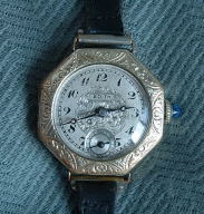 Edith Engraved Case Lady's Octangular  Deco Watch